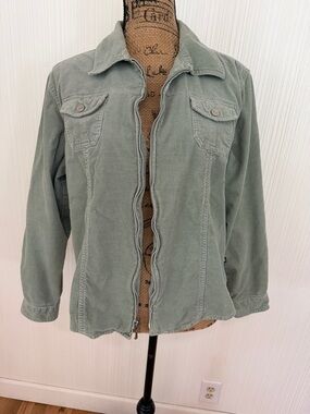 Route 66 Sage Green Corduroy Zip Jacket